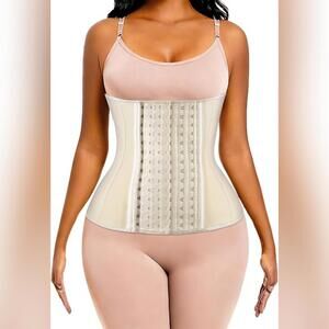 NWT ECOWALSON 9/25 Steel Bones & Add'l Extender Waist Trainer Body Shaper, M